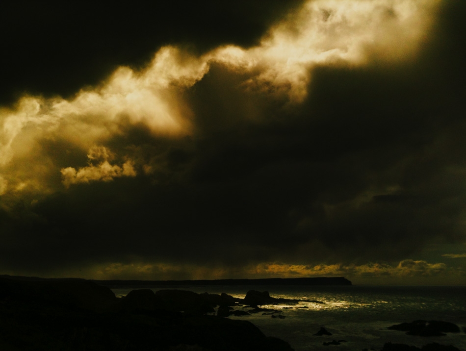 Landscape photo of storm clouds near Ballintoy, Northern Ireland - photo 2413 photo icon.