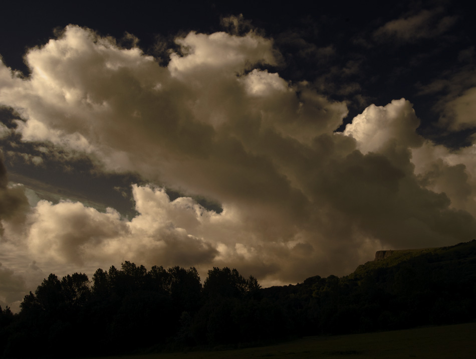 Landscape photograph of clouds drifting over Cavehill Belfast, Northern Ireland - photograph 2845 photo icon.