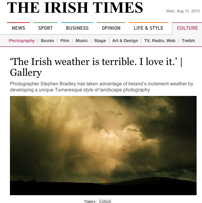 Feature on landscape photography in the Irish Times.
