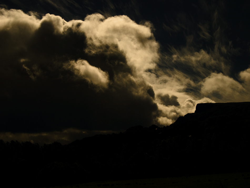 Photograph of storm clouds over Cavehill Belfast, Northern Ireland, UK. Image 4390 photo icon.