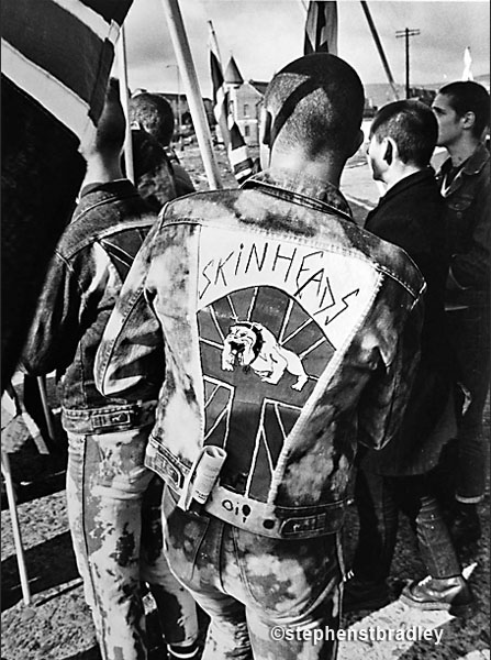 Young man with knife in back pocket, National Front march, Belfast, Northern Ireland, by Stephen S T Bradley, editorial, commercial, PR and advertising photographer, Dublin, Ireland