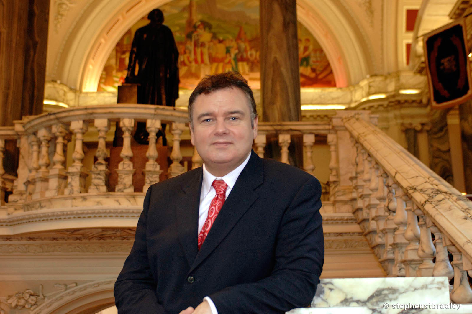 PR Photographer Dublin Ireland portfolio photo of celebrity Eamonn Holmes in Belfast City Hall, Northern Ireland - photo 6161 by Stephen S T Bradley PR photography and video production services Dublin, Ireland