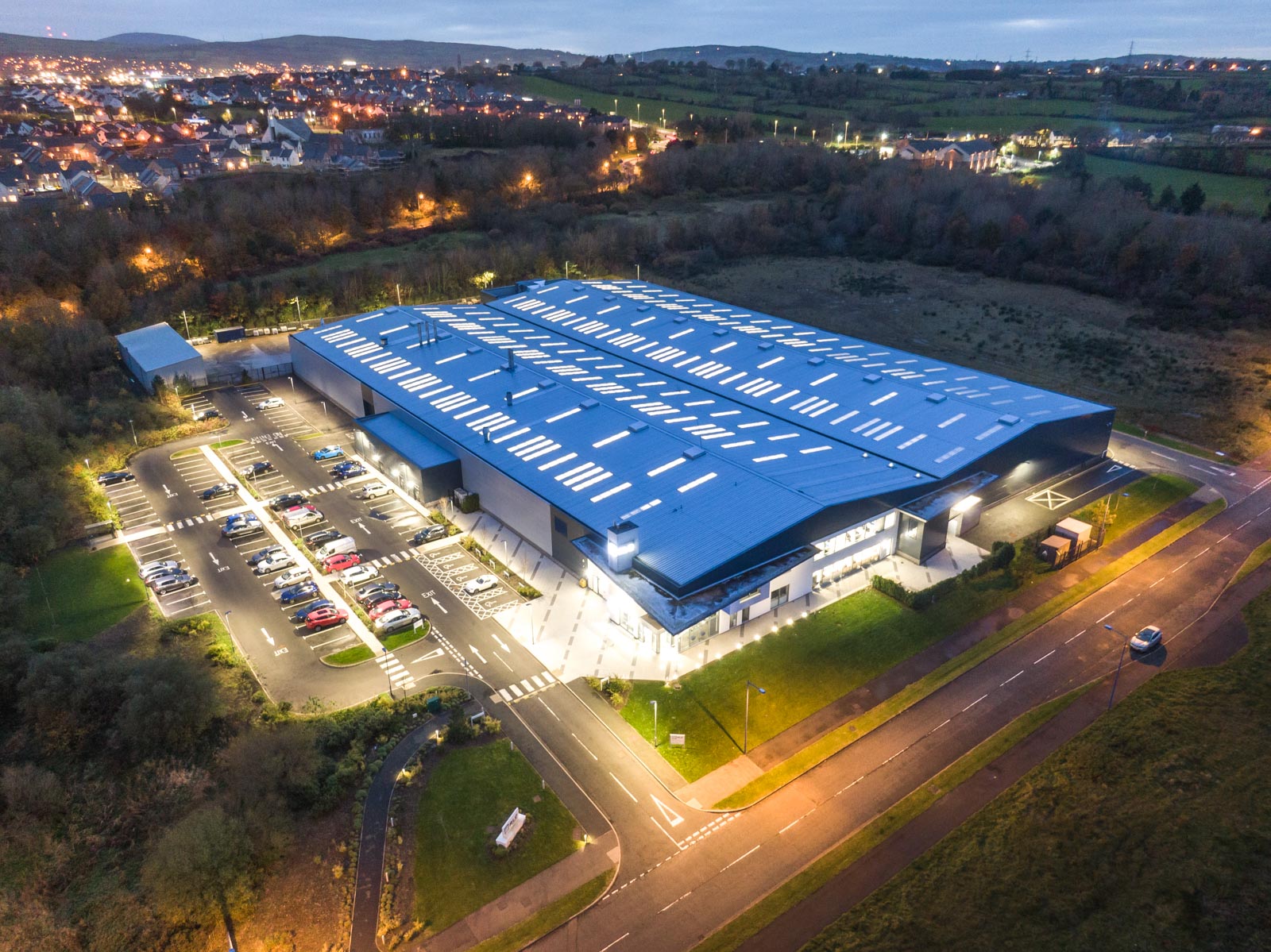 Aerial drone photo and video production services Dublin and Ireland portfolio - aerial photo 0001-2 of RLC building, N. Ireland