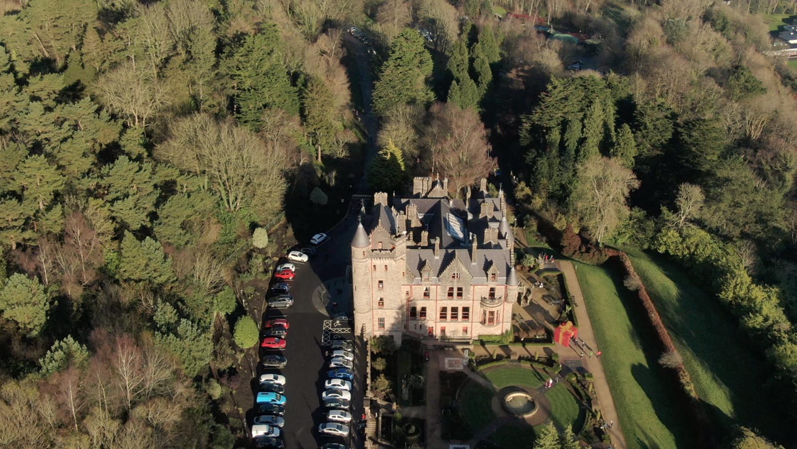Aerial drone photography and video production services Dublin and Ireland portfolio - screenshot 3 of Belfast Castle 2 video