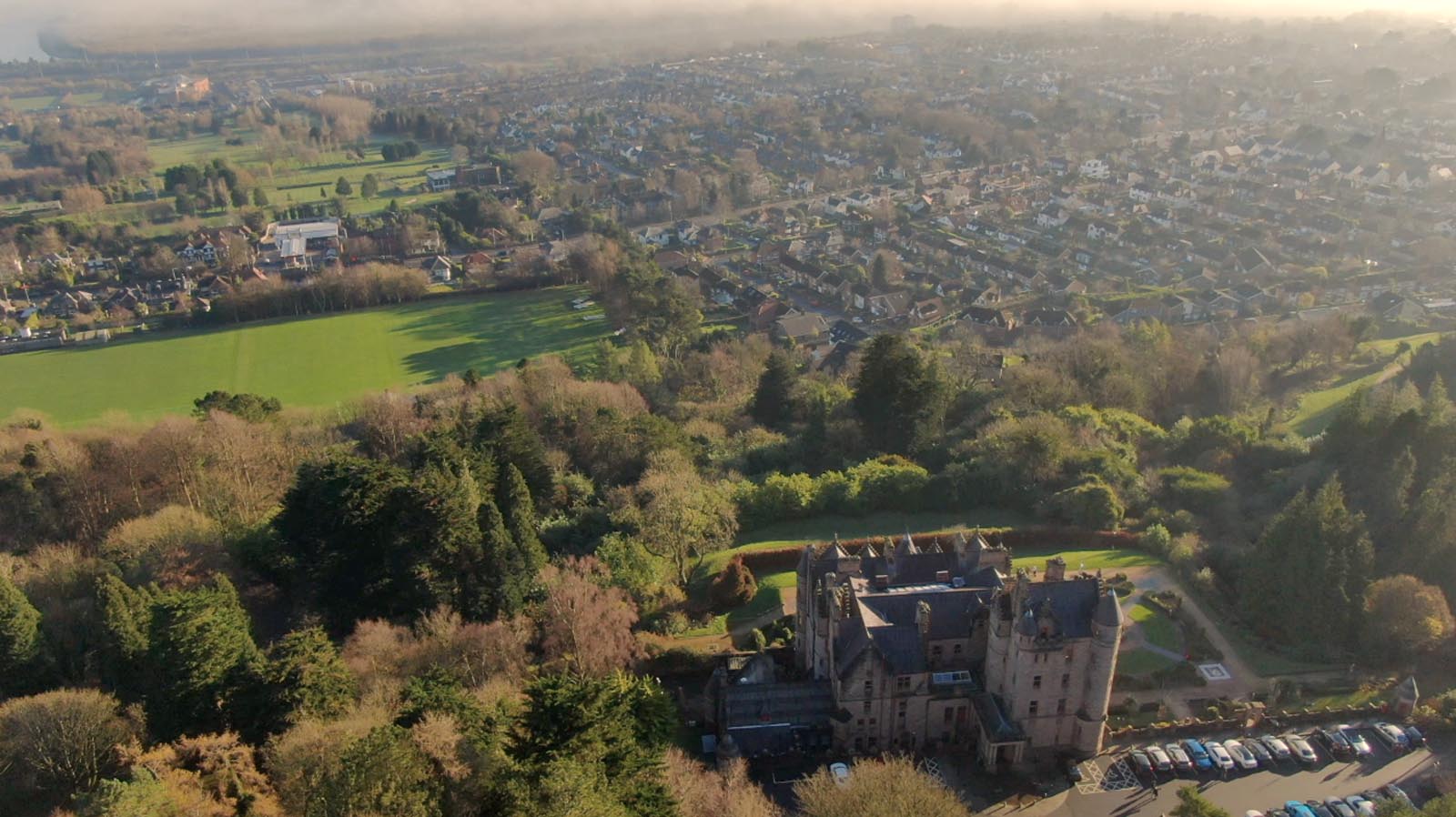 Aerial drone photography and video production services Dublin and Ireland portfolio - screenshot 4 of Belfast Castle 2 video