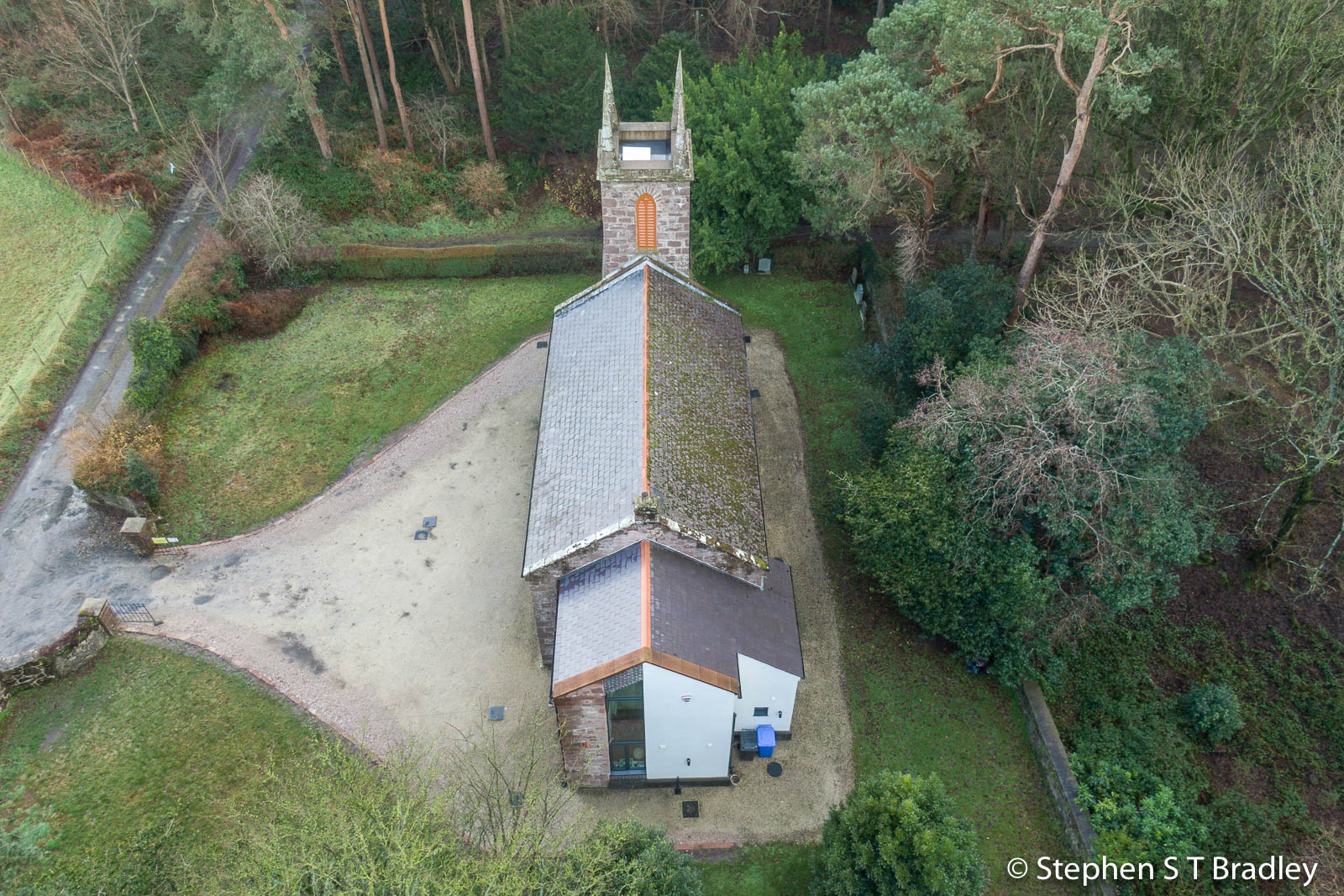Aerial drone photography and video production services Dublin and Ireland portfolio - The Old Church Centre, Cushendun, aerial photo 0001-6