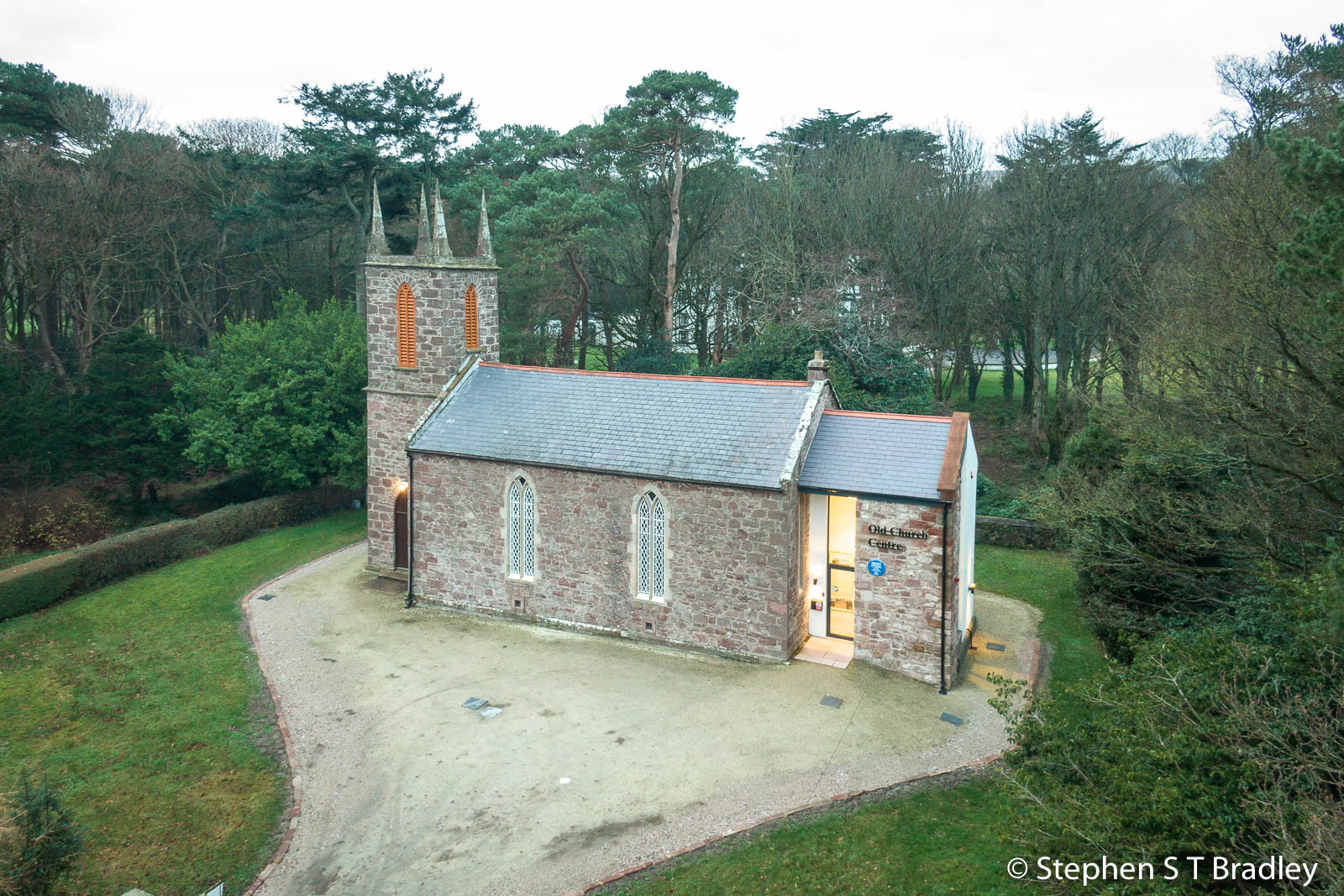 Aerial drone photography and video production services Dublin and Ireland portfolio - The Old Church Centre, Cushendun, aerial photo 0007