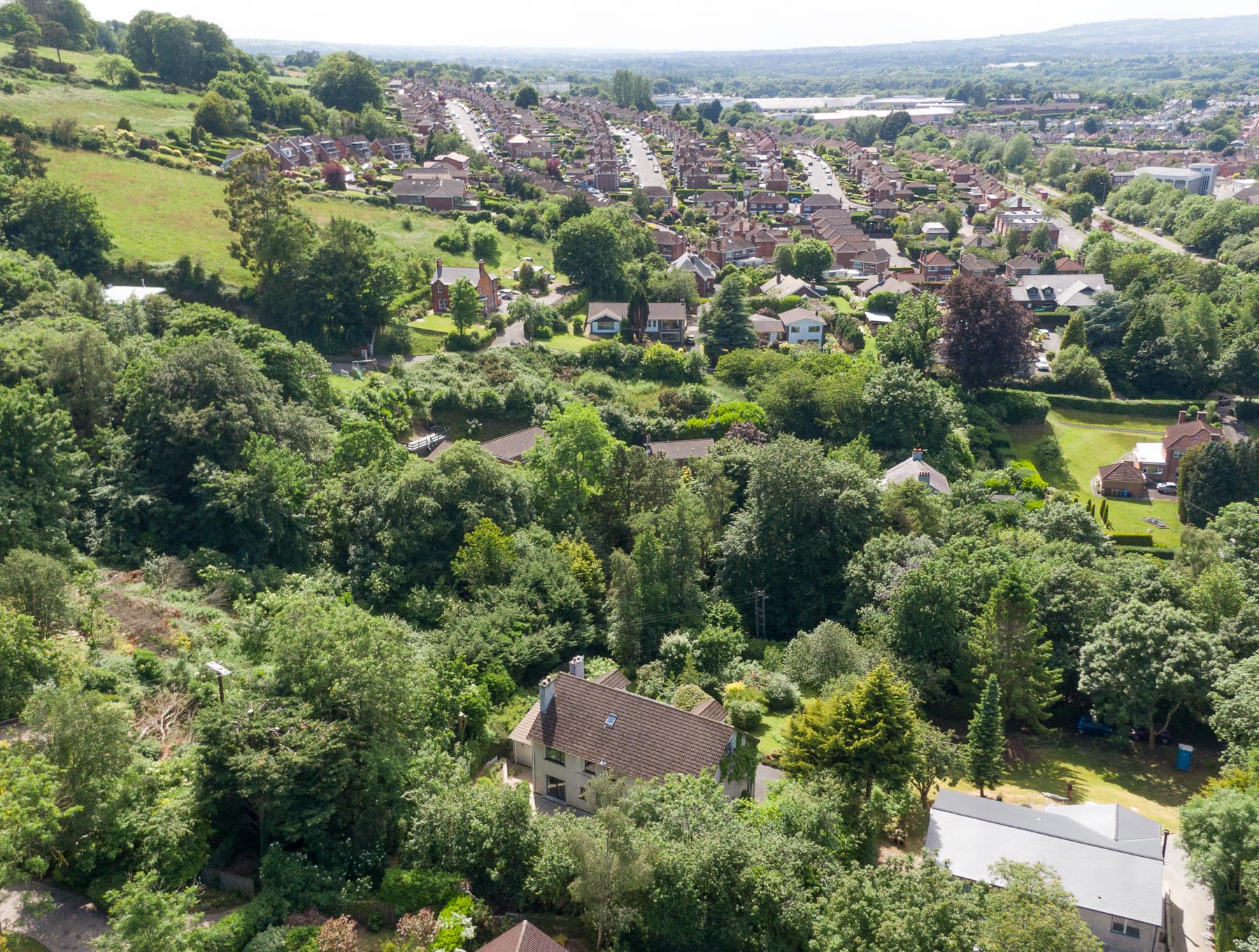 Aerial drone photography and video production services Dublin and Ireland portfolio - residential photography of Glenside, Northern Ireland. Photo 0013