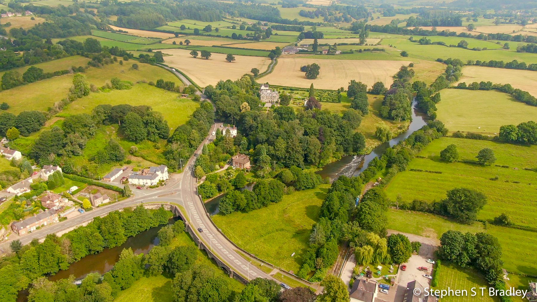 Aerial video of country house wedding at Birdsgrove, Derbyshire, UK, by Stephen S T Bradley - aerial drone photographer and video production services in Dublin and throughout Ireland. Screenshot reference 1