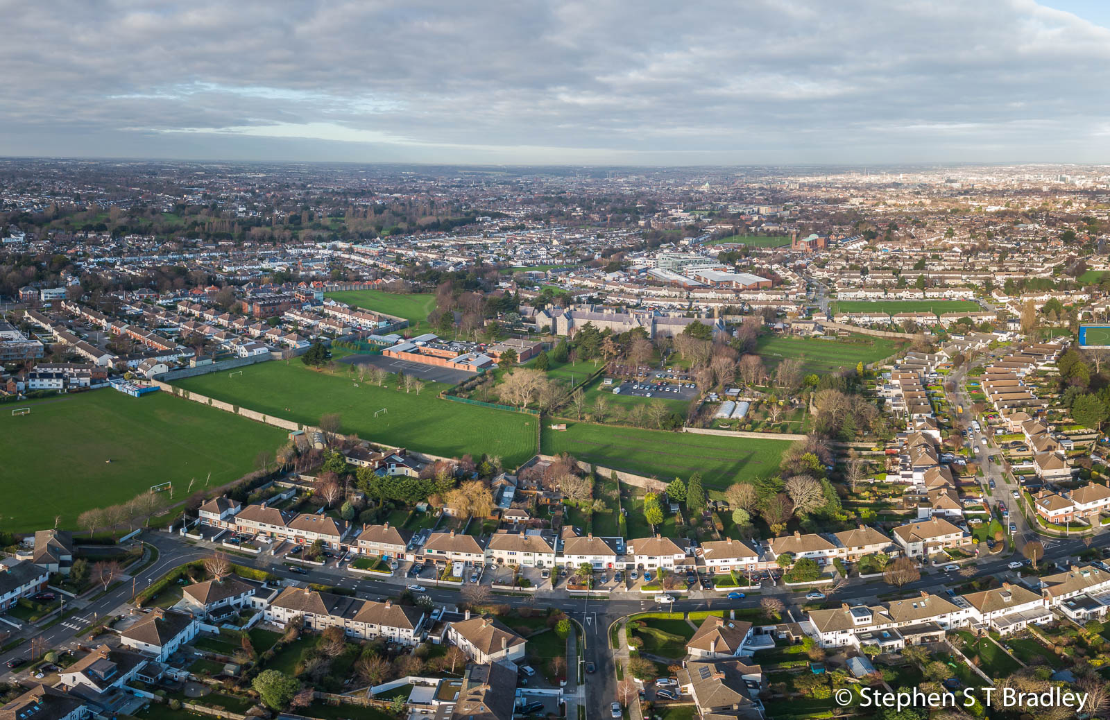 Aerial drone photography and video production services Dublin and Ireland portfolio - commercial aerial photography of the Dundrum suburb of Dublin Ireland. Photo 4