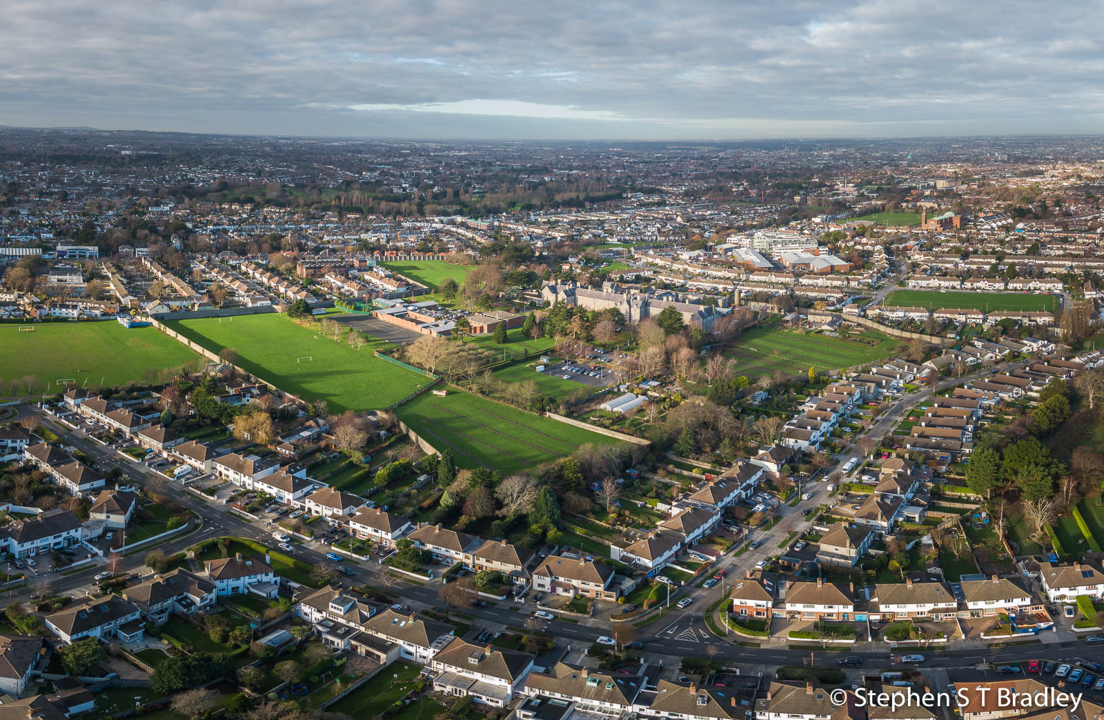 Aerial drone photography and video production services Dublin and Ireland portfolio - commercial aerial photography of the Dundrum suburb of Dublin Ireland. Photo 5