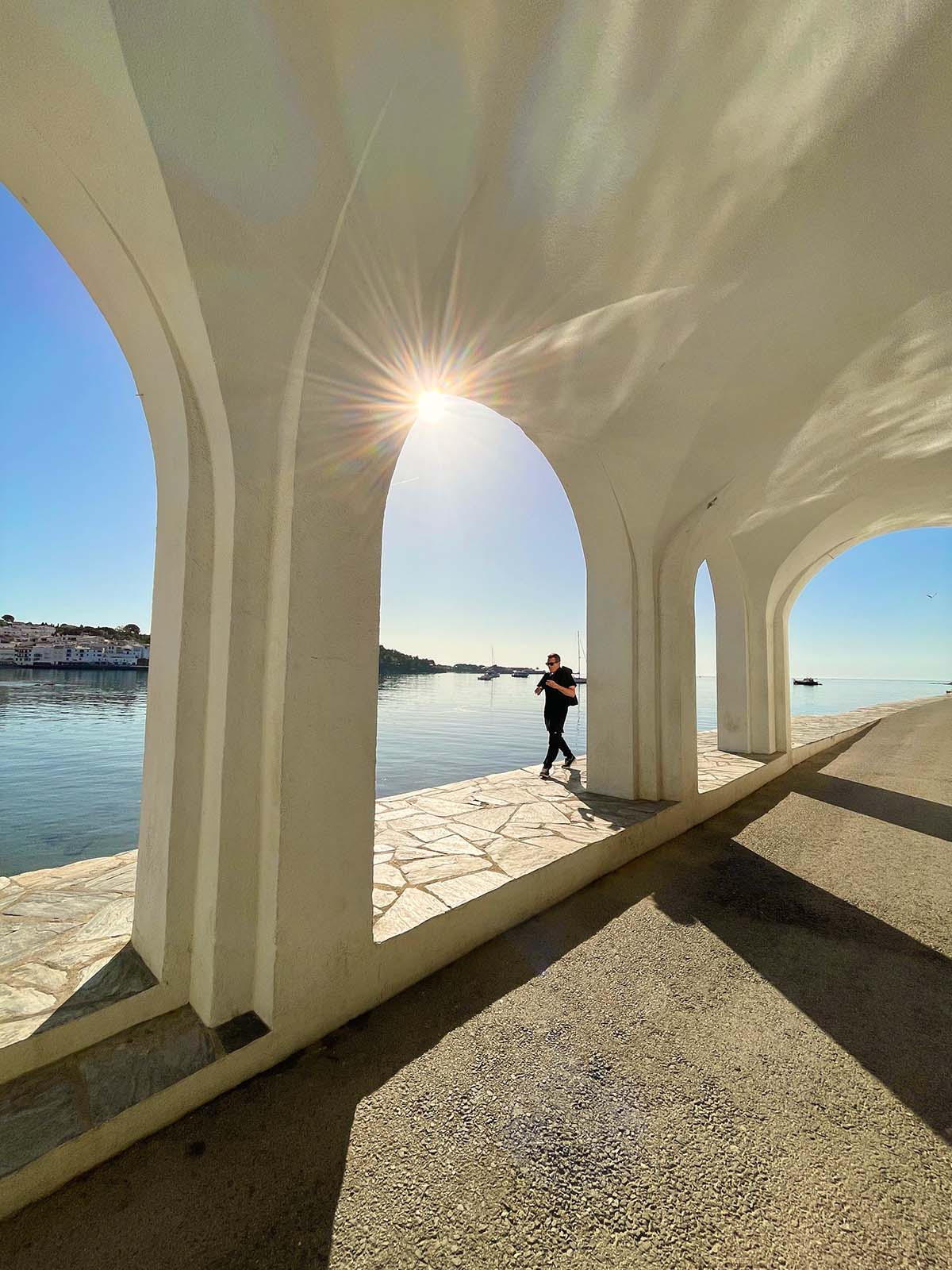 Sun shining on the Riba Pitxot in Cadaques that was made famous in paintings by Salvador Dali - photo3688