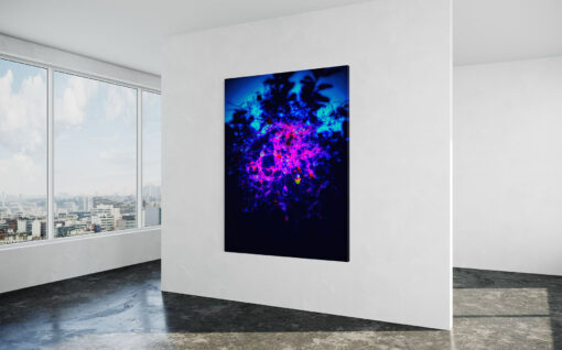 Candyfloss fine art photograph shown in room setting at thirty five degrees, part of the Kaboom Collection from Stephen S T Bradley Fine Art Photography Gallery.