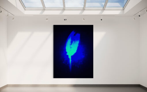 Feather On The Footpath fine art photograph by Stephen S T Bradley shown in room setting, part of the Kaboom Collection from Stephen S T Bradley Fine Art Photography Gallery.