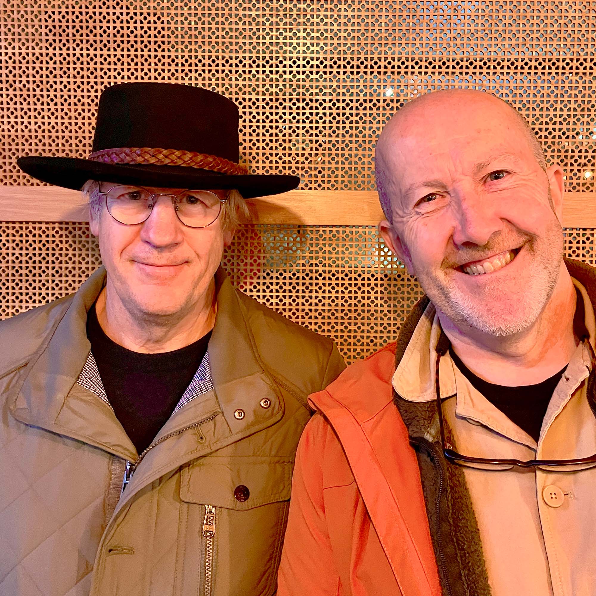 Tim Shaw, RA, left photographed with fine art photographer Stephen S T Bradley in Belfast